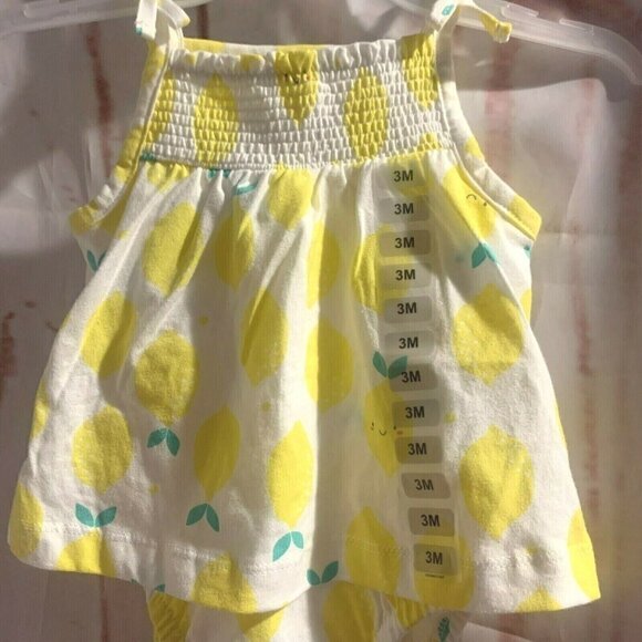 Carters Baby Girls Romper Size 3M Yellow White - Picture 3 of 12